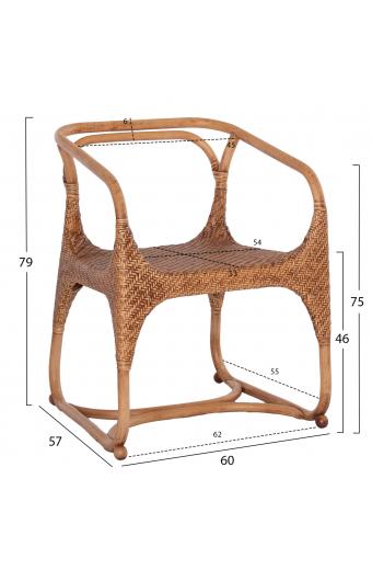ΠΟΛΥΘΡΟΝΑ RELIK ΕΣΩΤ. ΧΩΡΩΝ HM9955.02 ΦΥΣΙΚΟ RATTAN-ΚΑΡΥΔΙ ΧΡΩΜΑ 60x57x79Υεκ.