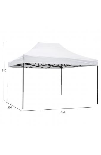 ΚΙΟΣΚΙ/GAZEBO MATTHEW HM6311 ΠΤΥΣΣΟΜΕΝΟ-ΣΚΕΛΕΤΟΣ ΜΕΤΑΛ.ΜΑΥΡΟΣ-ΛΕΥΚΟ ΥΦΑΣΜΑ 3x4,5x3,10Yμ