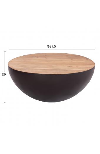 ΔΙΑΚΟΣΜΗΤΙΚΟ ΤΡΑΠΕΖΙ ΣΑΛΟΝΙΟΥ BOWL Φ89,5X39Yεκ. RUSTY ΜΕ ΞΥΛΟ ΑΚΑΚΙΑΣ HM8717.22