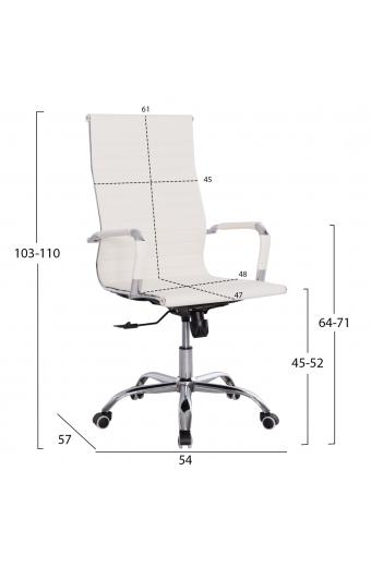 ΚΑΡΕΚΛΑ ΓΡΑΦΕΙΟΥ BOSS ΔΙΕΥΘΥΝΤΟΥ HM1059.32 ΛΕΥΚΟ PU ΠΟΔΙ ΧΡΩΜΙΟΥ 54x57x110Υεκ.