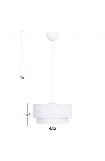 ΦΩΤΙΣΤΙΚΟ ΟΡΟΦΗΣ ΚΥΛΙΝΔΡΙΚΟ KRIKS HM4707.01 PVC ΣΕ ΛΕΥΚΟ Φ30x70Υεκ.