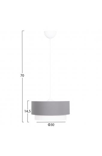ΦΩΤΙΣΤΙΚΟ ΟΡΟΦΗΣ ΚΥΛΙΝΔΡΙΚΟ KRIKS HM4706.01 PVC ΣΕ ΛΕΥΚΟ-ΓΚΡΙ Φ30x70Υεκ.