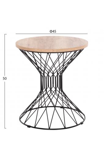 ΒΟΗΘΗΤΙΚΟ ΤΡΑΠΕΖΙ ΣΑΛΟΝΙΟΥ KEON HM18038.03 MDF TOP ΣΕ ΣΟΝΑΜΑ-ΜΕΤΑΛΛΟ Φ45x50Υεκ.