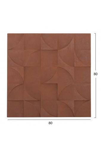 ΠΙΝΑΚΑΣ ΤΕΤΡΑΓΩΝΟΣ ΣΕΙΡΑ SANTORINI HM4524 MDF ΣΕ ΚΑΦΕ ΧΡΩΜΑ 80x5(πάχος)x80Υεκ.