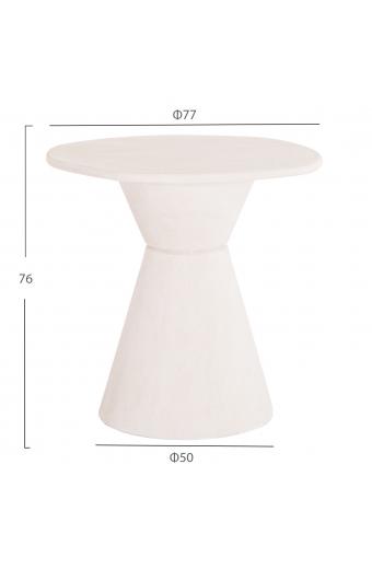ΤΡΑΠΕΖΙ ΤΡΑΠΕΖΑΡΙΑΣ ΣΤΡΟΓΓΥΛΟ ΣΕΙΡΑ SANTORINI HM18055 MDF ΥΠΟΛΕΥΚΟ ΧΡΩΜΑ Φ77x76Υεκ.