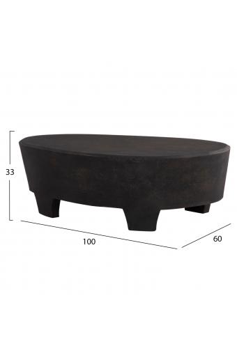ΤΡΑΠΕΖΙ ΣΑΛΟΝΙΟΥ ΟΒΑΛ ΣΕΙΡΑ SANTORINI HM18066 MDF ΣΕ ΜΑΥΡΟ ΧΡΩΜΑ 100x60x33Υεκ.