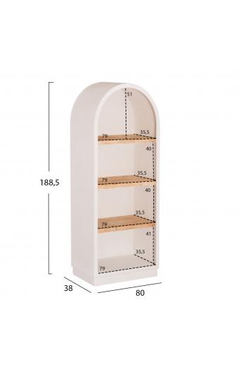 ΡΑΦΙΕΡΑ ΣΕΙΡΑ SANTORINI HM18044 MDF ΥΠΟΛΕΥΚΟ-ΡΑΦΙΑ ΞΥΛΟ ΕΛΑΤΟΥ ΦΥΣΙΚΟ 80x38x188,5Υεκ.