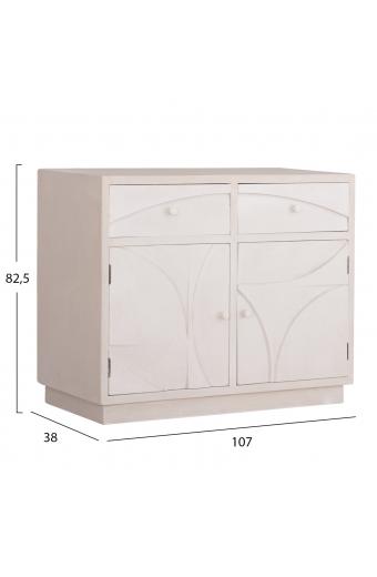 ΜΠΟΥΦΕΣ ΣΕΙΡΑ SANTORINI HM18046 MDF ΣΕ ΥΠΟΛΕΥΚΟ ΧΡΩΜΑ-2 ΣΥΡΤΑΡΙΑ & 2 ΠΟΡΤΕΣ 107x38x82,5Υεκ.