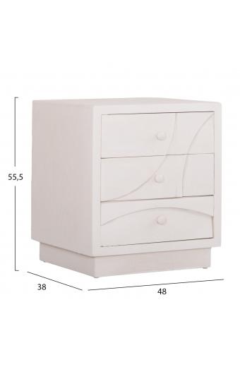 ΚΟΜΟΔΙΝΟ ΣΕΙΡΑ SANTORINI HM18047 MDF ΣΕ ΥΠΟΛΕΥΚΟ ΧΡΩΜΑ-3 ΣΥΡΤΑΡIA 48x38x55,5Υεκ.