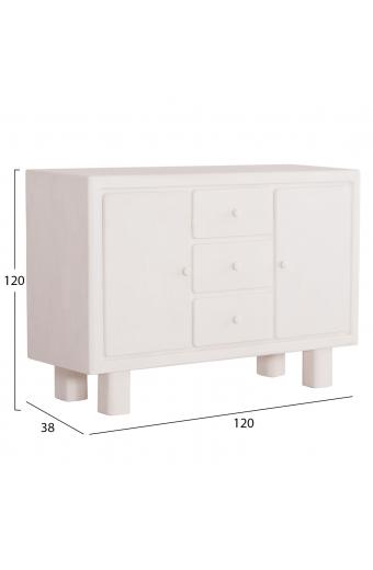 ΜΠΟΥΦΕΣ ΣΕΙΡΑ SANTORINI HM18048 MDF ΣΕ ΥΠΟΛΕΥΚΟ ΧΡΩΜΑ-3 ΣΥΡΤΑΡΙΑ & 2 ΠΟΡΤΕΣ 120x38x80Υεκ.