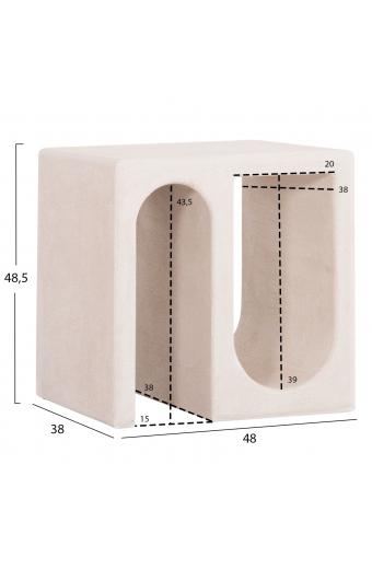 ΤΡΑΠΕΖΙ ΣΑΛΟΝΙΟΥ ΣΕΙΡΑ SANTORINI HM18070 MDF ΣΕ ΥΠΟΛΕΥΚΟ ΧΡΩΜΑ 48x38x48,5Υεκ.