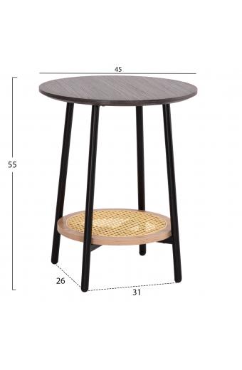 ΒΟΗΘΗΤΙΚΟ ΤΡΑΠΕΖAKI SEWELL HM18034 MDF ΣΕ ZEBRANO-ΜΕΤΑΛΛΙΚΑ ΠΟΔΙΑ-WICKER Φ45x55Υεκ