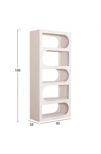 ΒΙΒΛΙΟΘΗΚΗ ΣΕΙΡΑ SANTORINI HM18062 MDF ΣΕ ΥΠΟΛΕΥΚΟ ΧΡΩΜΑ 80x38x180Yεκ.