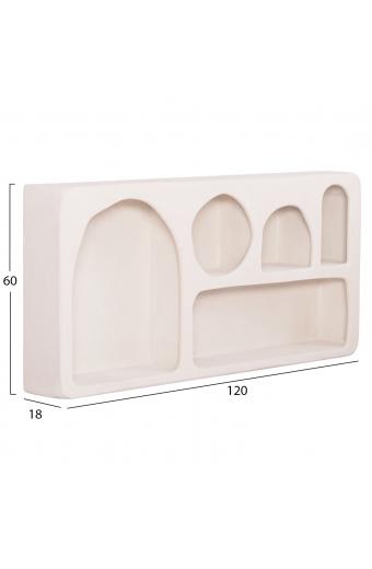 ΡΑΦΙ ΤΟΙΧΟΥ ΣΕΙΡΑ SANTORINI HM18063.01 MDF ΣΕ ΥΠΟΛΕΥΚΟ 120x18x60Υεκ.