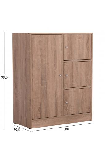 ΝΤΟΥΛΑΠΙ ΜΕ 4 ΑΠΟΘ.ΧΩΡΟΥΣ MATIN HM2479.02 SONAMA OAK ΜΕΛΑΜΙΝΗ 80x39,5x99,5Υεκ.