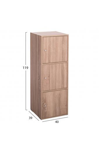 ΝΤΟΥΛΑΠΙ ΜΕ 3 ΑΠΟΘ. ΧΩΡΟΥΣ SORIANO HM9939.11 SONAMA OAK ΜΕΛΑΜΙΝΗ 40x39x119Υεκ.