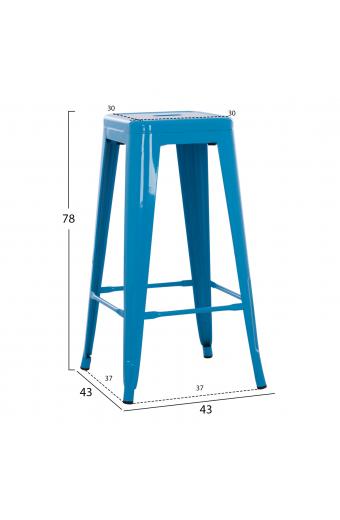 ΣΚΑΜΠΟ ΜΠΑΡ ΜΕΤΑΛΛΙΚΟ MELITA-PRO HM8642.48 ΣΕ ΜΠΛΕ 43x43x78Υεκ.