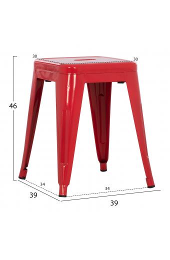 ΣΚΑΜΠΟ ΜΕΤΑΛΛΙΚΟ MELITA HM0096.44 ΣΕ ΚΟΚΚΙΝΟ ΧΡΩΜΑ 37x37x45Υεκ.
