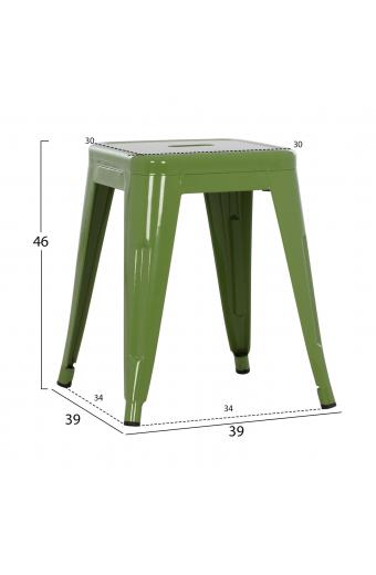 ΣΚΑΜΠΟ ΜΕΤΑΛΛΙΚΟ MELITA HM0096.53 ΣΕ LIGHT OLIVE GREEN ΧΡΩΜΑ 37x37x45Υεκ.