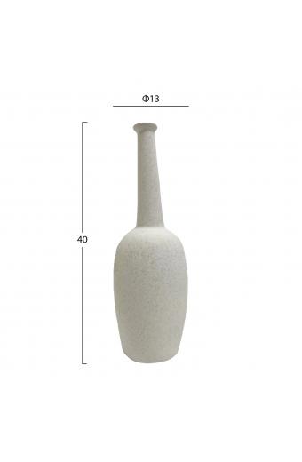 ΕΠΙΤΡΑΠΕΖΙΟ ΚΕΡΑΜΙΚΟ ΔΙΑΚΟΣΜΗΤΙΚΟ ELENDIL HM4591.01 ΥΠΟΛΕΥΚΟ ΚΡΥΣΤΑΛΛΙΚΟ Φ12x39.5Υεκ