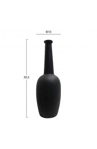 ΕΠΙΤΡΑΠΕΖΙΟ ΚΕΡΑΜΙΚΟ ΔΙΑΚΟΣΜΗΤΙΚΟ ELENDIL HM4592.02 ΜΑΥΡΟ ΜΑΤ Φ10x30Υεκ