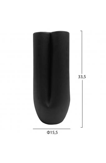 ΕΠΙΤΡΑΠΕΖΙΟ ΚΕΡΑΜΙΚΟ ΔΙΑΚΟΣΜΗΤΙΚΟ GLAΖΕ HM4611.02 ΜΑΥΡΟ ΜΑΤ Φ14x34Υ εκ.