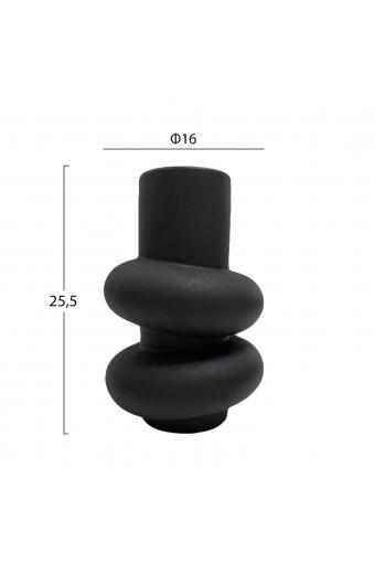 ΕΠΙΤΡΑΠΕΖΙΟ ΚΕΡΑΜΙΚΟ ΔΙΑΚΟΣΜΗΤΙΚΟ ROOK HM4627.02 ΜΑΥΡΟ ΜΑΤ Φ16x25,5Υεκ