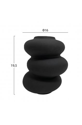ΕΠΙΤΡΑΠΕΖΙΟ ΚΕΡΑΜΙΚΟ ΔΙΑΚΟΣΜΗΤΙΚΟ ROOK HM4628.02 ΜΑΥΡΟ ΜΑΤ Φ14x19Υεκ