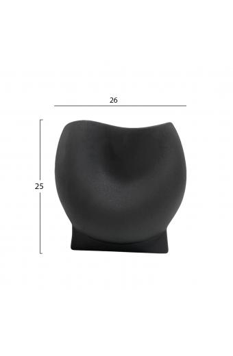 ΕΠΙΤΡΑΠΕΖΙΟ ΚΕΡΑΜΙΚΟ ΔΙΑΚΟΣΜΗΤΙΚΟ GLAΖΕ HM4610.02 ΜΑΥΡΟ ΜΑΤ 26x14x25Υεκ