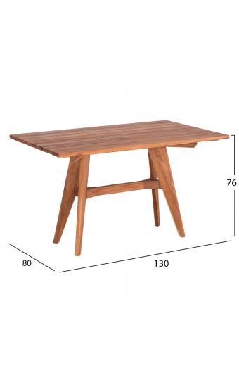 ΤΡΑΠΕΖΙ ΟΡΘΟΓΩΝΙΟ LEO HM6137 ΜΑΣΙΦ ΞΥΛΟ ΤΕΑΚ 130x80x76Υεκ.