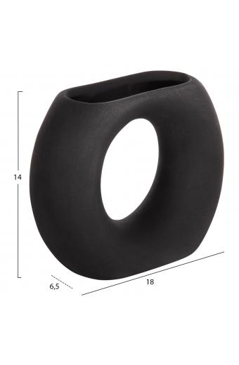 ΕΠΙΤΡΑΠΕΖΙΟ ΚΕΡΑΜΙΚΟ ΔΙΑΚΟΣΜΗΤΙΚΟ ELLIPTO HM4646.02 ΜΑΥΡΟ ΜΑΤ 18x6,5x14Υεκ