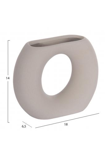 ΕΠΙΤΡΑΠΕΖΙΟ ΚΕΡΑΜΙΚΟ ΔΙΑΚΟΣΜΗΤΙΚΟ ELLIPTO HM4646.03 ΓΚΡΙ ΜΑΤ 18x6,5x14Υεκ