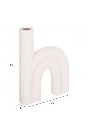 ΕΠΙΤΡΑΠΕΖΙΟ ΚΕΡΑΜΙΚΟ ΔΙΑΚΟΣΜΗΤΙΚΟ ARCON HM4638.01 ΚΡΥΣΤΑΛΛΙΚΟ ΥΠΟΛΕΥΚΟ 25,5x6x34Υεκ