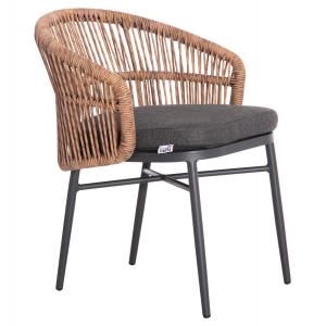 ΠΟΛΥΘΡΟΝΑ ΑΛΟΥΜΙΝΙΟΥ ORIN HM6265.01 ΣΚΟΥΡΟ ΓΚΡΙ- P.E.RATTAN ΣΕ ΦΥΣΙΚΟ 65x56x82Υεκ.