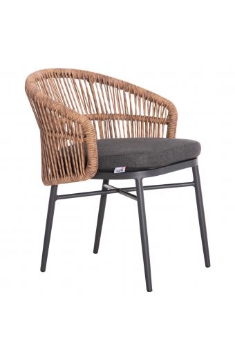 ΠΟΛΥΘΡΟΝΑ ΑΛΟΥΜΙΝΙΟΥ ORIN HM6265.01 ΣΚΟΥΡΟ ΓΚΡΙ- P.E.RATTAN ΣΕ ΦΥΣΙΚΟ 58x61x75Υεκ.