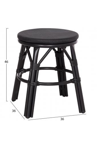 ΣΚΑΜΠΟ ΑΛΟΥΜΙΝΙΟΥ CHINO HM6285.02 BAMBOO LOOK & TEXTILENE ΣΕ ΜΑΥΡΟ Φ36x46Υεκ.