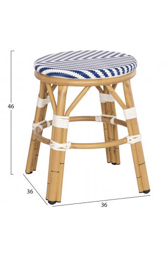 ΣΚΑΜΠΟ ΑΛΟΥΜΙΝΙΟΥ CHINO HM6285.05 BAMBOO LOOK-TEXTILENE ΛΕΥΚΟ-ΜΠΛΕ Φ36x46Υεκ.