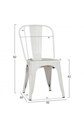 ΚΑΡΕΚΛΑ ΜΕΤΑΛΛΙΚΗ MELITA-PRO HM8641.41 ΛΕΥΚΟ ΜΑΤ 44x47x84.5Υεκ.