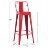 ΣΚΑΜΠΟ BAR ME ΠΛΑΤΗ ΜΕΤΑΛΛΙΚΟ MELITA-PRO HM8643.44 ΚΟΚΚΙΝΟ 42x42x100Υεκ.