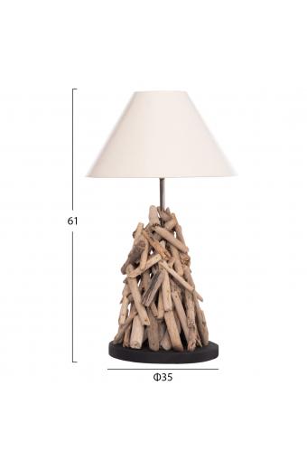ΕΠΙΤΡΑΠΕΖΙΟ ΦΩΤΙΣΤΙΚΟ TWIGGY HM4423 DRIFTWOOD & ΛΕΥΚΟ ΚΑΠΕΛΟ Φ35x61Υεκ.