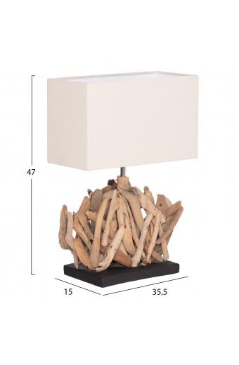 ΕΠΙΤΡΑΠΕΖΙΟ ΟΡΘΟΓΩΝΙΟ ΦΩΤΙΣΤΙΚΟ TWIGGY HM4424 DRIFTWOOD & ΛΕΥΚΟ ΚΑΠΕΛΟ 35.5x15x47Υεκ.