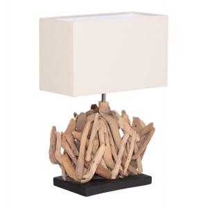 ΕΠΙΤΡΑΠΕΖΙΟ ΟΡΘΟΓΩΝΙΟ ΦΩΤΙΣΤΙΚΟ TWIGGY HM4424 DRIFTWOOD & ΛΕΥΚΟ ΚΑΠΕΛΟ 35x14x50Υεκ.