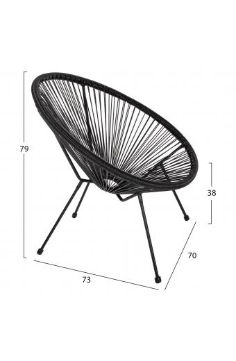 ΣΕΤ ΕΞΩΤΕΡΙΚΟΥ ΧΩΡΟΥ 3ΤΜΧ ACAPULCO HM21101 P.E.RATTAN-ΜΕΤΑΛΛΟ ΣΕ ΜΑΥΡΟ