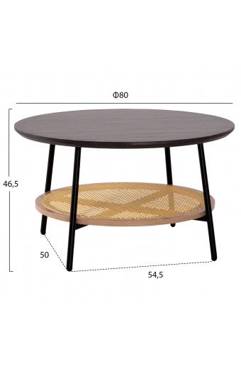 ΣΕΤ 2ΤΜΧ ΤΡΑΠΕΖΙΑ ΣΑΛΟΝΙΟΥ SEWELL HM21087 MDF-ΜΕΤΑΛΛΟ-ΣΥΝΘΕΤΙΚΟ RATTAN Φ80εκ & Φ45εκ