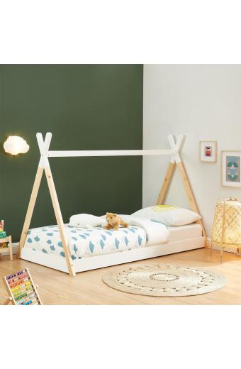 ΚΡΕΒΑΤΙ ΠΑΙΔΙΚΟ MUNK HM699.03 τ.MONTESSORI ΞΥΛΟ ΠΕΥΚΟΥ ΦΥΣΙΚΟ-ΛΕΥΚΟ- 190x90εκ