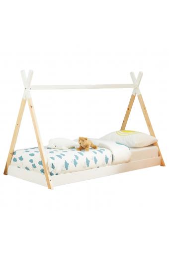 ΚΡΕΒΑΤΙ ΠΑΙΔΙΚΟ MUNK HM699.03 τ.MONTESSORI ΞΥΛΟ ΠΕΥΚΟΥ ΦΥΣΙΚΟ-ΛΕΥΚΟ- 190x90εκ