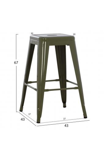 ΣΚΑΜΠΟ ΜΕΣΑΙΟΥ ΥΨΟΥΣ ΜΕΤΑΛΛΙΚΟ MELITA-PRO HM8573.43 DARK OLIVE GREEN 43x43x67Υεκ.