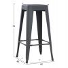 ΣΚΑΜΠΟ ΜΠΑΡ ΜΕΤΑΛΛΙΚΟ MELITA-PRO HM8642.50 ΣΕ ΓΚΡΙ 43x43x78Υεκ.