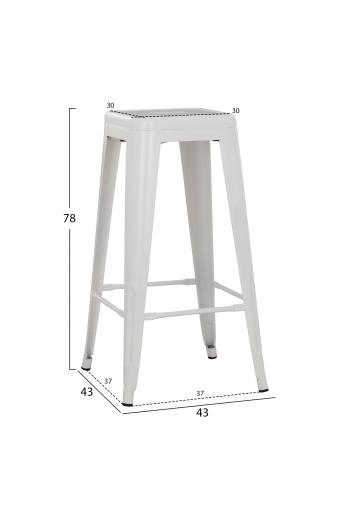 ΣΚΑΜΠΟ ΜΠΑΡ ΜΕΤΑΛΛΙΚΟ MELITA-PRO HM8642.41 ΣΕ ΛΕΥΚΟ ΜΑΤ 43x43x78Υεκ.