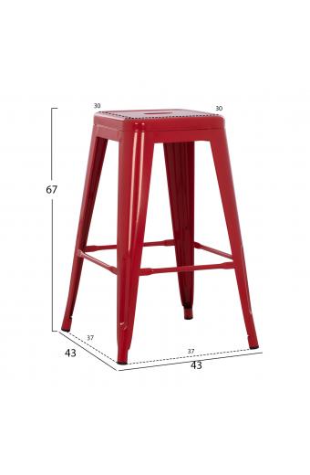 ΣΚΑΜΠΟ ΜΕΣΑΙΟΥ ΥΨΟΥΣ ΜΕΤΑΛΛΙΚΟ MELITA-PRO HM8573.44 ΚΟΚΚΙΝΟ 43x43x67Υεκ.